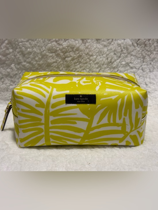 kate spade Handbags - kate spade yellow and white palm print cosmetic pouch